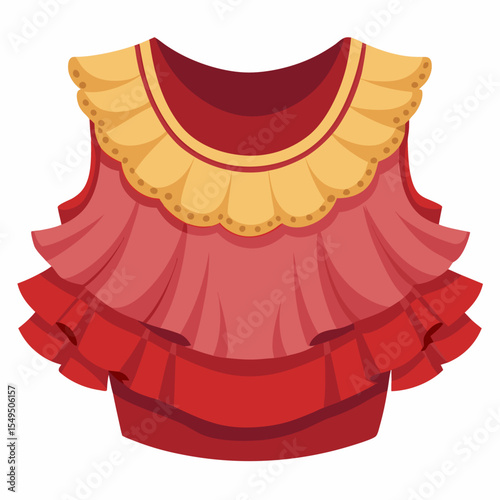 Stylish Ruffle Blouse Vector