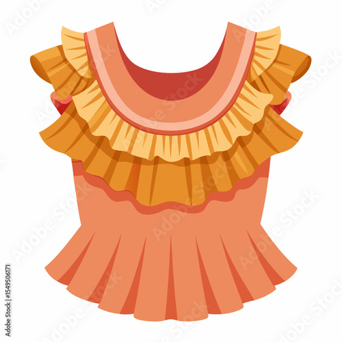 Stylish Ruffle Blouse Vector