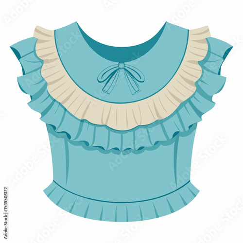Stylish Ruffle Blouse Vector