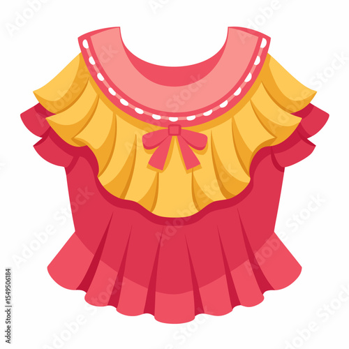 Stylish Ruffle Blouse Vector