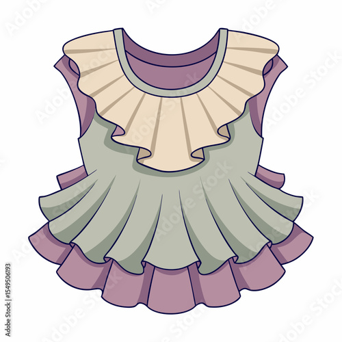 Stylish Ruffle Blouse Vector