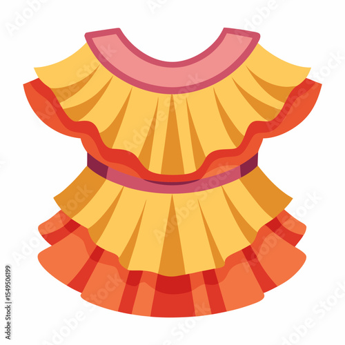 Stylish Ruffle Blouse Vector