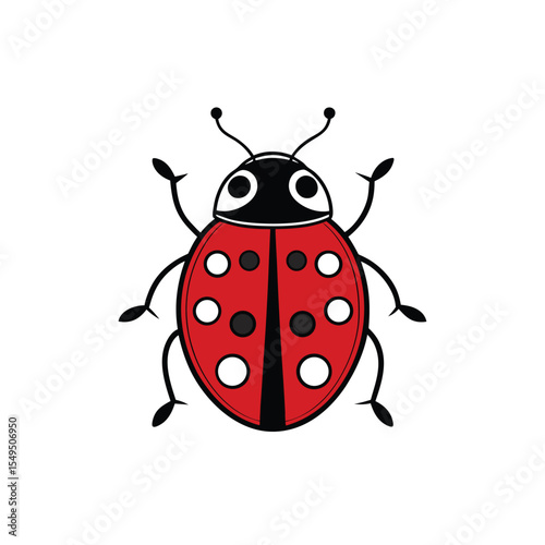 vector illustration of ladybug isolated on white background