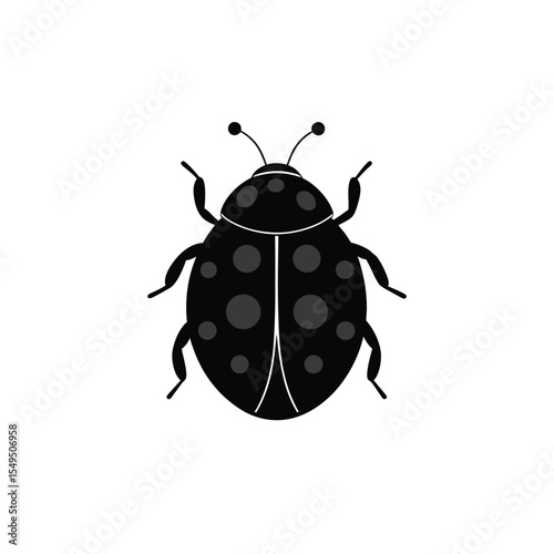 silhouette vector illustration of ladybug isolated on white background
