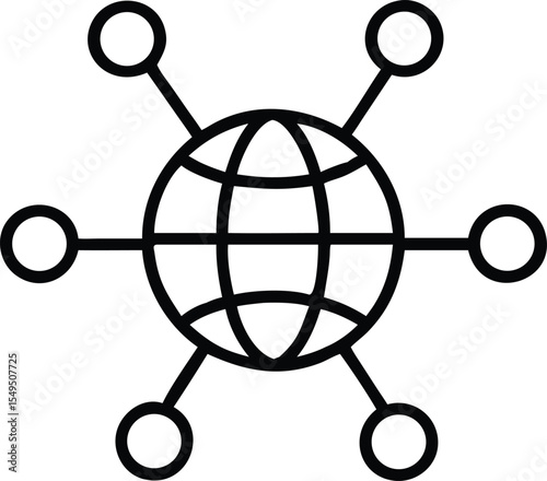 Global business and science connection concept with a 3D molecular network on a white background