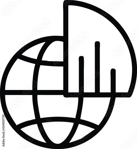 Global network business concept featuring a spherical world map icon, an earth symbol, and a heart-shaped planet illustration, all isolated on a dark background or caged in a metallic sphere design