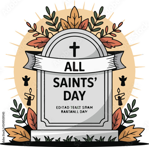 ALL SAINTS' DAY VECTOR DESIGN PNG