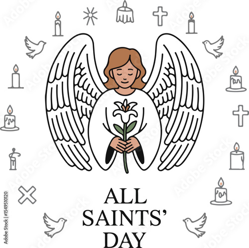 ALL SAINTS' DAY VECTOR DESIGN PNG