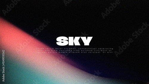 Dark gradient grainy texture background abstract vibrant color wave shape black backdrop noisy