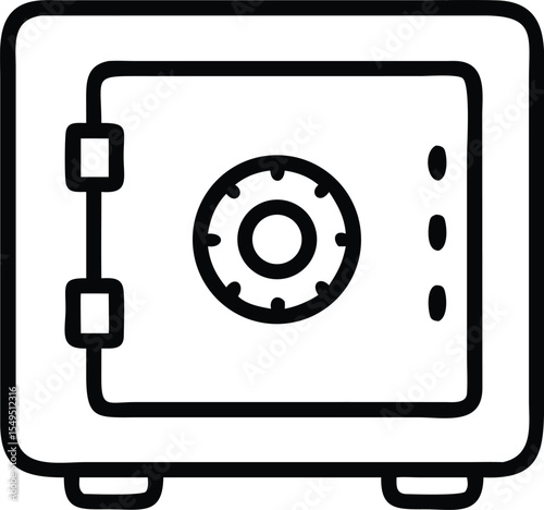 Secure Safety Deposit Box Icon Vector Illustration of a Vault for Secure Storage