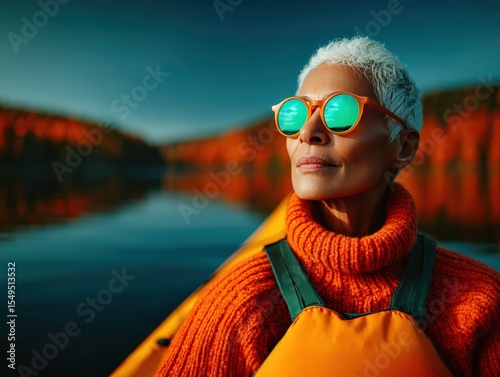 Fashionable Sunglasses Portrait of a Happy Model on Vacation