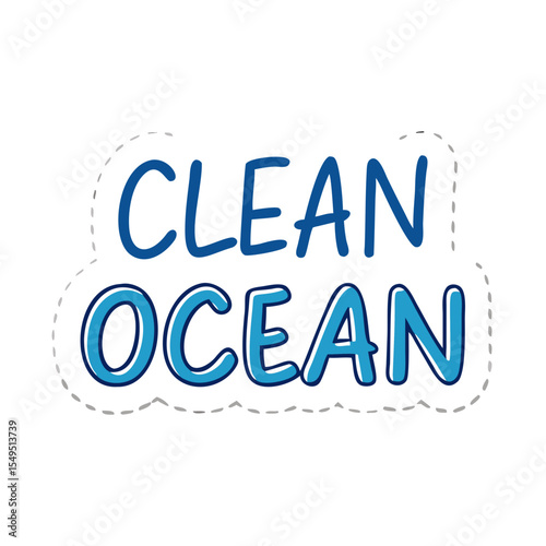 Clean ocean typography design on a white background with copy space
