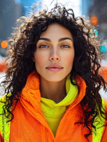 Happy Person in Yellow Jacket Smiling Portrait Photography