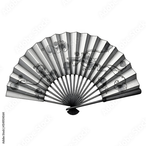 Handheld fan of a coloring page line art 