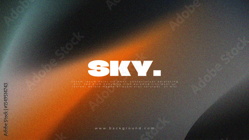 Dark gradient grainy texture background abstract vibrant color wave shape black backdrop noisy