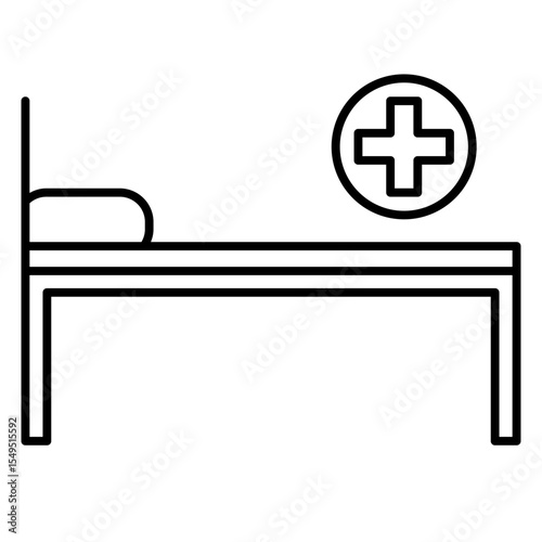 Hospital bed medical icon.