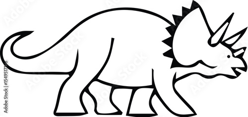 Cartoon triceratops isolated on transparent background