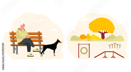 Retired people Walk Dog training Agility Activity