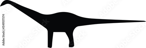Brontosaurus dinosaur silhouette isolated on transparent background