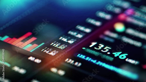 Business Success growth concept stock market and Exchange and bid offer financial on screen display