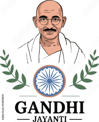 Gandhi Jayanti Illustration png