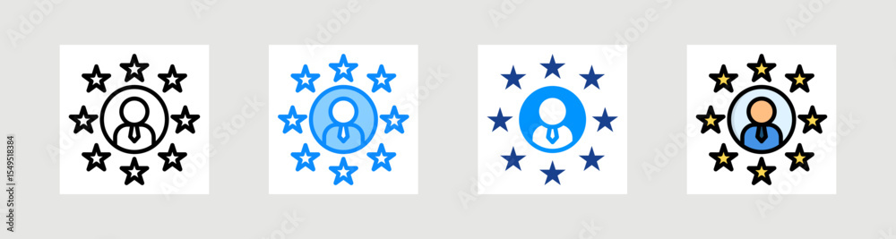 Best Employee Icon Collection Set Multiple Style Best Employee Icon Collection Set Multiple Style