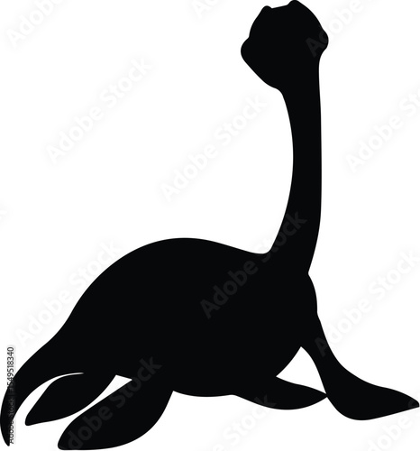 Loch ness monster silhouette isolated on transparent background