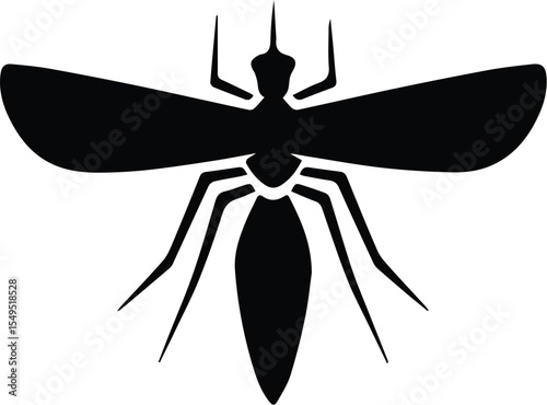 Black mosquito isolated on transparent background