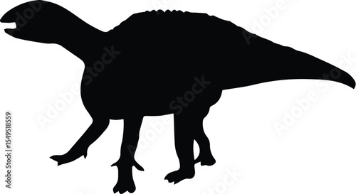 Silhouette of a lambeosaurus dinosaur isolated on transparent background