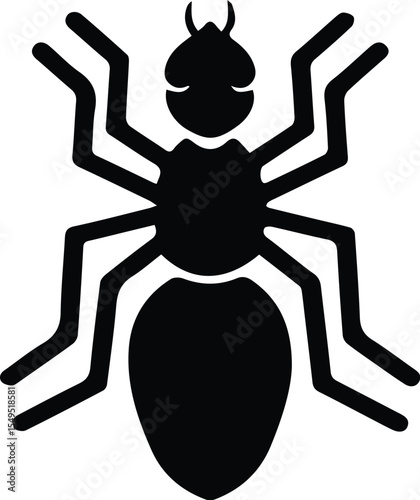 Black ant isolated on transparent background
