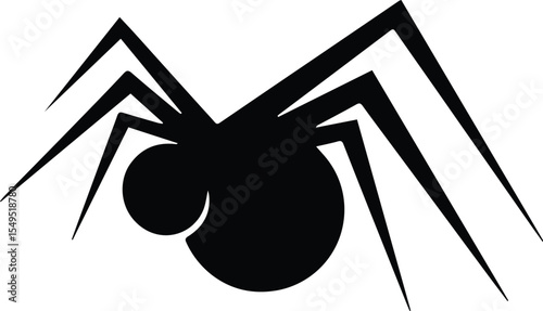 Silhouette of a spider with eight legs isolated on transparent background