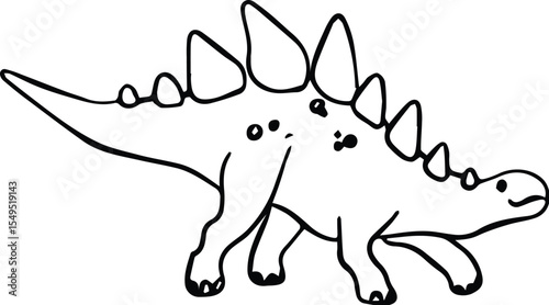 Stegosaurus dinosaur silhouette isolated on transparent background
