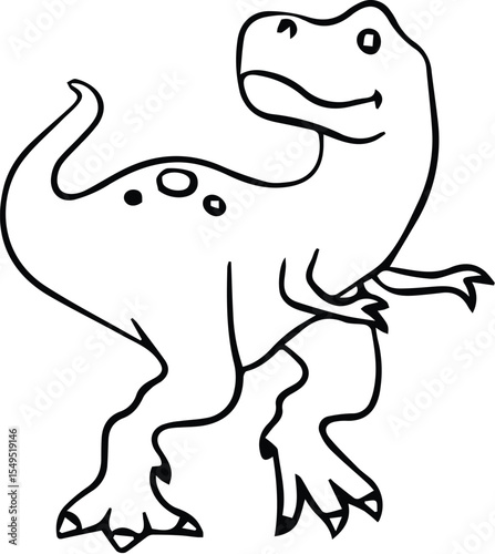 Cartoon trex dinosaur isolated on transparent background