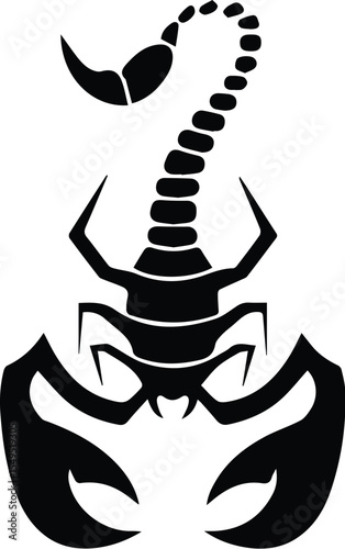 Black scorpion silhouette isolated on transparent background