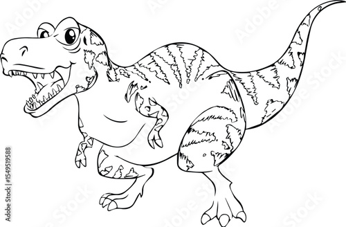 Cartoon drawing of a trex dinosaur isolated on transparent background