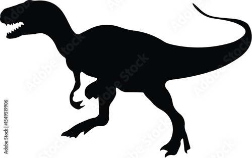 Tyrannosaurus rex dinosaur silhouette isolated on transparent background