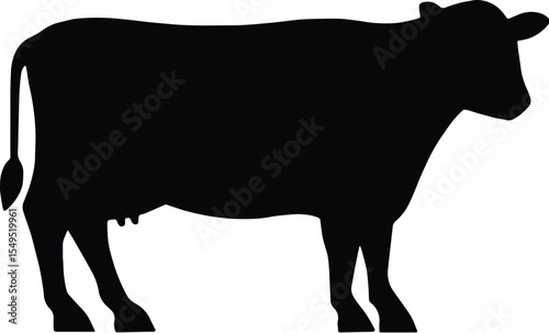 Cow cattle silhouette isolated on transparent background
