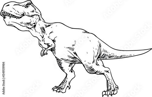 Tyrannosaurus rex dinosaur isolated on transparent background