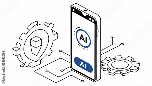 Conceptual Illustration of Artificial Intelligence and Technological Integration.