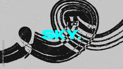 Minimal Abstract Shapes Background with Modern Geometric Composition and Grain Texture