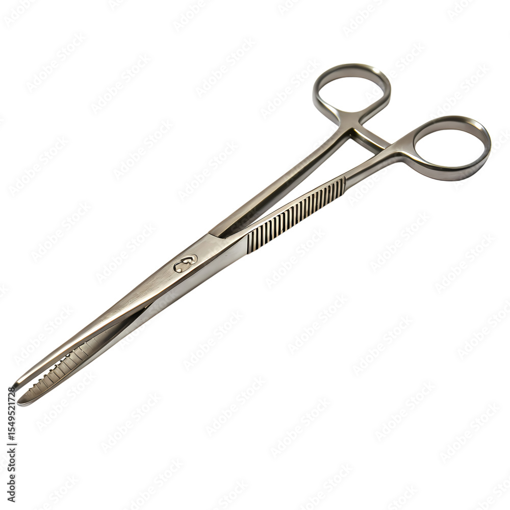 Obraz premium Surgical Hemostat Clamp isolated on transparent baackground