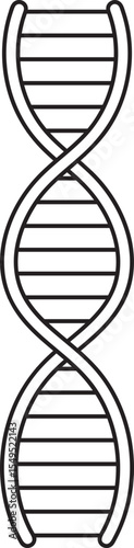 Triple Helix DNA Structure Line Art Illustration