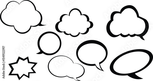 speech bubble vector illustration set