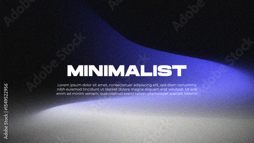 Dark gradient grainy texture background abstract vibrant color wave shape black backdrop noisy