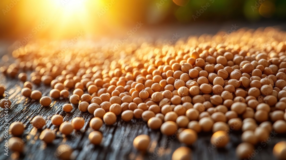 Obraz premium Sun-drenched pile of soybeans