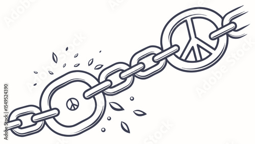 Breaking Chains of Peace Symbolic Illustration of Freedom.