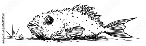 hand drawn scorpionfish vector illustration