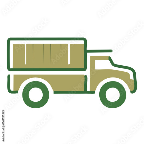 Minimalist Army Truck Icon for Military Strategy and Transport UI

