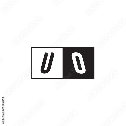 Unique Simple Bold UO Monogram Logo Design Alphabet Initial Alphabet Vector