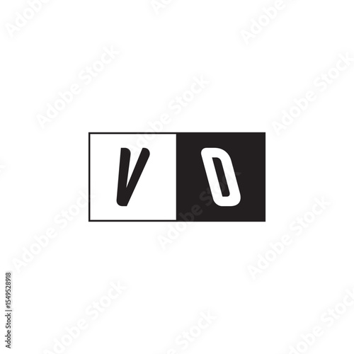 Unique Simple Bold VD Monogram Logo Design Alphabet Initial Alphabet Vector
